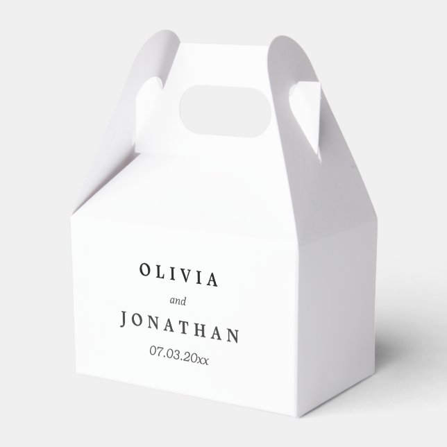 Sencillo elegante | Caja de Favor de Bodas Clásica (Front Side)