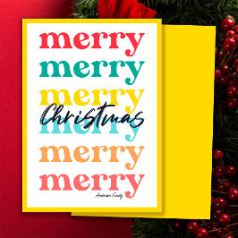 Sencillo Elegante Colorido Feliz Navidad Amarillo