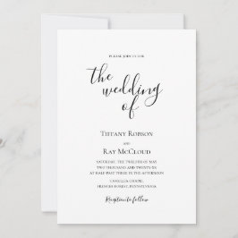 Sencillo Elegante El Boda De Invitación