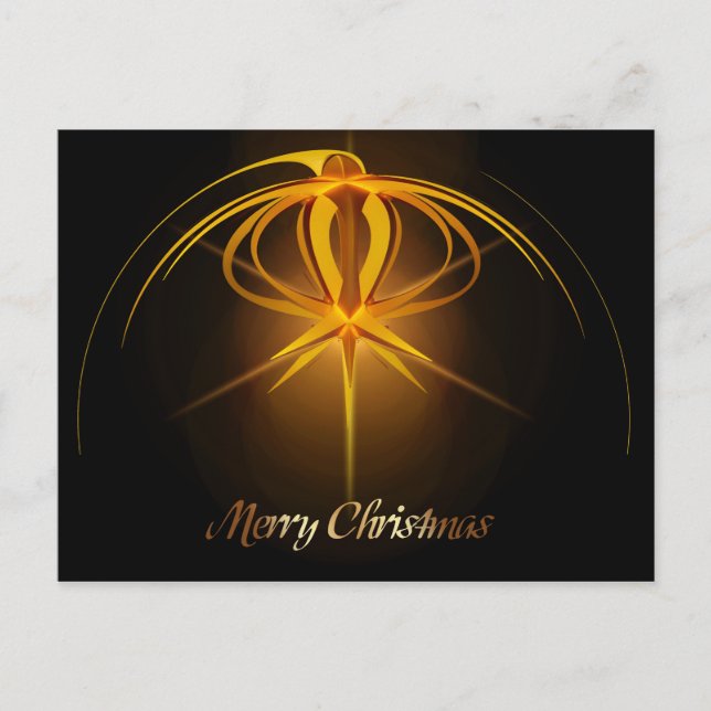 Sencillo elegante Golden Advent Star Feliz Navidad (Anverso)