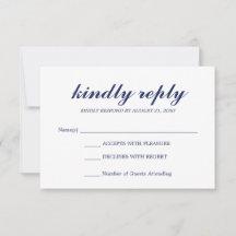 Sencillo Elegante Tarjeta de RSVP de Boda con Letr