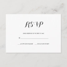 Sencillo elegante | Tarjeta RSVP de boda moderna