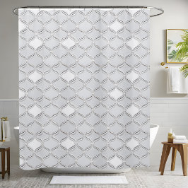 Sencillo estilo de cortina de ducha blanca 2