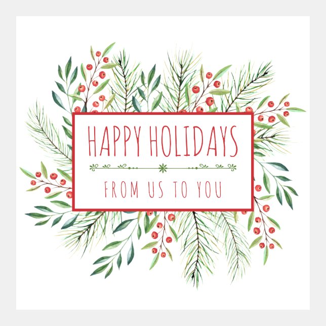 Sencillo Feliz Festividades de Negocios Saludo Cor (Anverso)