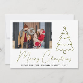 Sencillo Feliz Navidad árbol de pino familia foto 