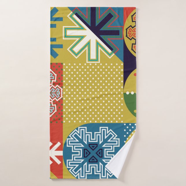 Sencillo fondo local plano de geome multicolor (Toalla de baño)
