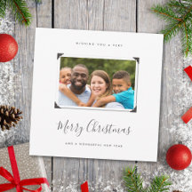 Sencillo foto familiar Minimalista Feliz Navidad