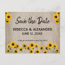 Sencillo girasol pálido salva la postal de fecha