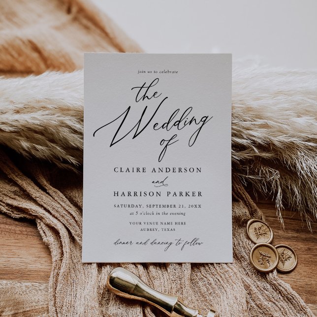 Sencillo guión elegante El Boda de la invitación (Subido por el creador)