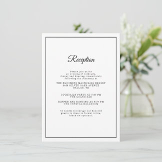 Sencillo guión elegante recepción clásica de bodas