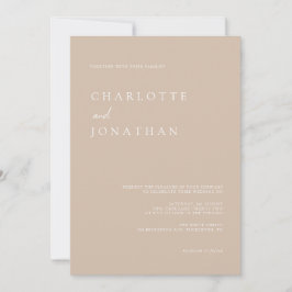 Sencillo guión moderno Taupe Invitación a la boda 