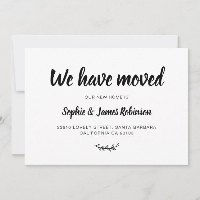 Sencillo Hemos Movido Nueva Invitación De Traslado (Anverso)