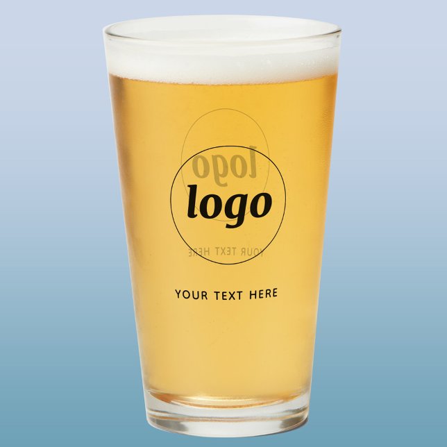 Sencillo logotipo Texto comercial Vidrio de cervez (Logo with text simple business branding promotional beer glass)