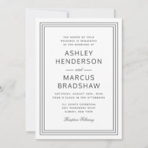 Sencillo marco elegante Invitación a la boda moder