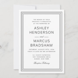 Sencillo marco elegante Invitación a la boda moder