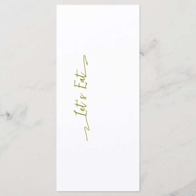 Sencillo menú Boda moderno negro (Reverso)