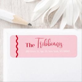 Sencillo Moderno y Minimalista Etiqueta Rosa