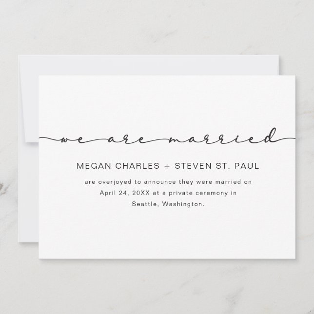 Sencillo negro y blanco Somos Invitación Boda (Anverso)