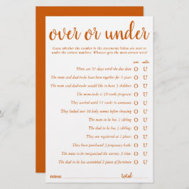 Sencillo o bajo | Tarjeta de juego Naranja de caíd