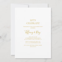 Sencillo oro elegante celebremos la invitación