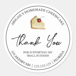 Sencillo pastel de queso casero etiqueta de agrade