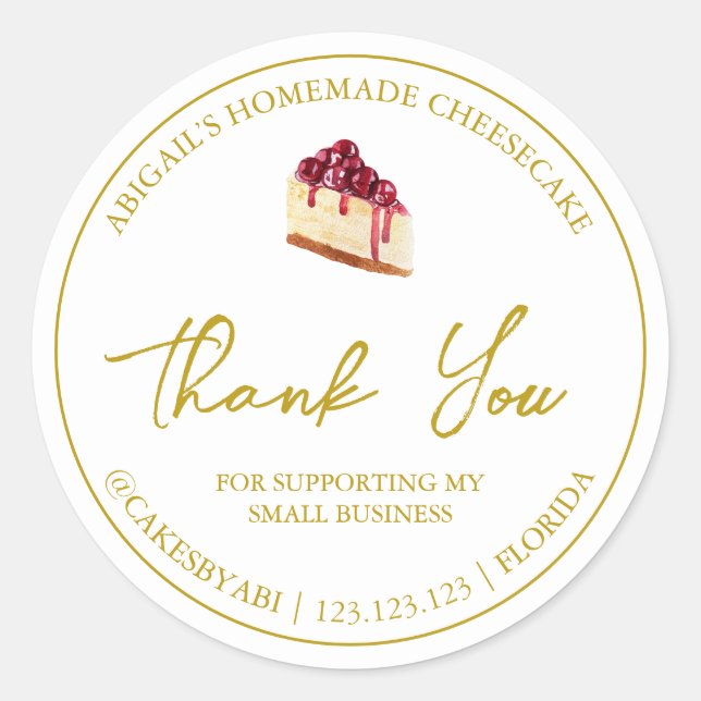 Sencillo pastel de queso casero etiqueta de agrade (Anverso)