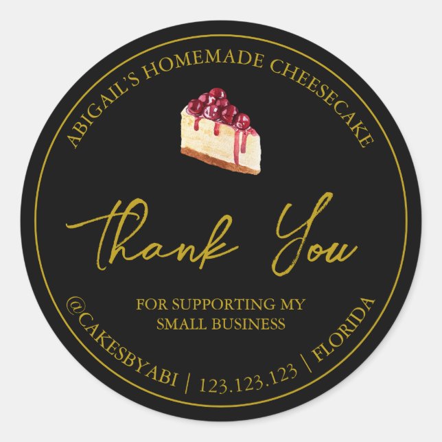 Sencillo pastel de queso casero etiqueta de agrade (Anverso)