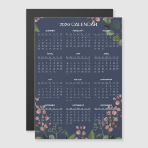Sencillo pero elegante calendario floral 2026 Im
