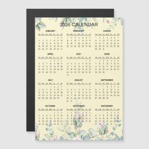 Sencillo pero elegante calendario floral 2026 Im
