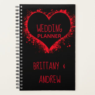 Sencillo planificador de bodas Black Red Joined He
