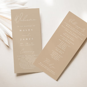 Sencillo Programa de Boda de Taupe Dusty