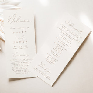 Sencillo Programa Elegante de Matrimonio de Marfil