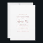 Sencillo Rosa Elegante Parejas Doradas Invitación<br><div class="desc">Esta sencilla y elegante invitación a la ducha de las parejas de oro rosa es perfecta para su moderno y clásico rosa de boda oro minimalista. El diseño presenta una moda minimalista clásica de color dorado contemporáneo y una delicada caligrafía formal romántica. Es excelente para bodas de lujo en primavera,...</div>