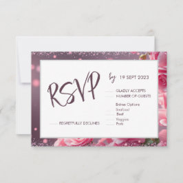 Sencillo RSVP de Boda con Letra a Mano Rosa Simple