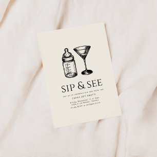 Sencillo Sip y vea la invitación a Baby Shower