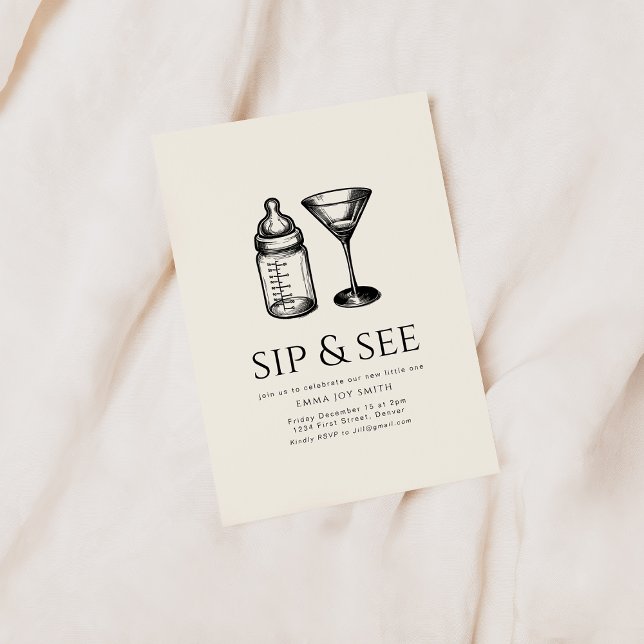 Sencillo Sip y vea la invitación a Baby Shower (Subido por el creador)