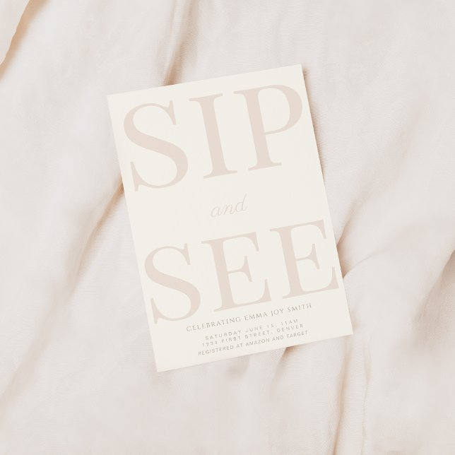 Sencillo Sip y vea la invitación a Baby Shower (Subido por el creador)