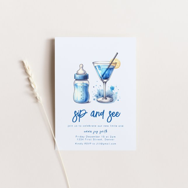 Sencillo Sip y vea la invitación a Baby Shower (Subido por el creador)
