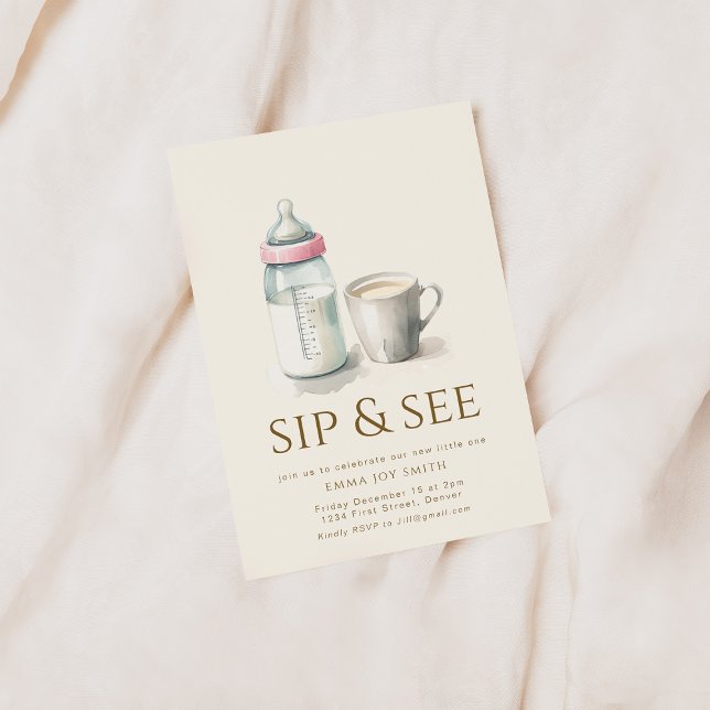 Sencillo Sip y vea la invitación a Baby Shower (Subido por el creador)