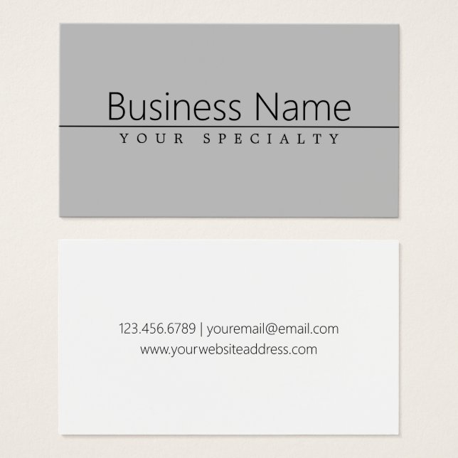 Sencillo texto negro clásico en gris (Anverso y reverso)