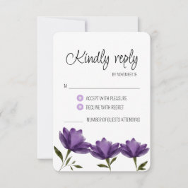 Sencillo y elegante acuarela púrpura RSVP