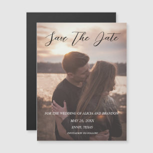 Sencillo y elegante Boda fotográfico Imán de escri