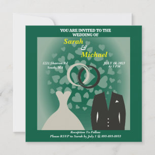 Sencillo y elegante Corazón de Novia y Groom