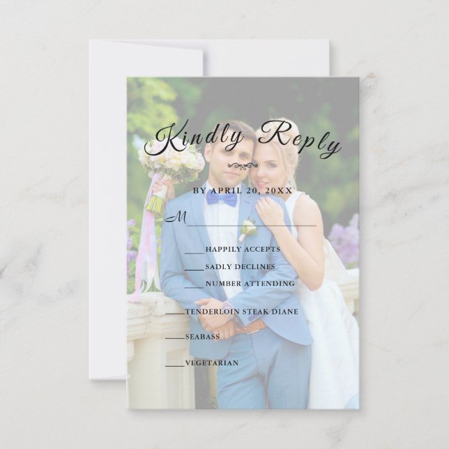 Sencillo y elegante guión personalizado de GV RSVP (Anverso)