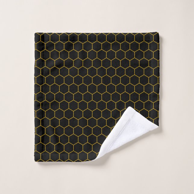 Sencillo y elegante patrón de abeja amarillo negro (Toallita)