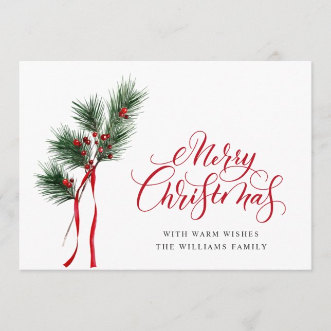 Sencillo y elegante saludo de Navidad (Anverso)