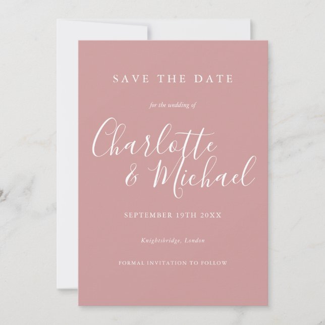 Sencillo y elegante tarjeta de compromiso de boda  (Anverso)