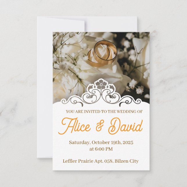 Sencillos Anillos de invitación a la boda de fotos (Anverso)