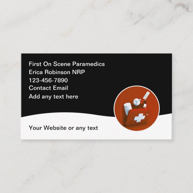 Sencillos EMS Paramédicos Tarjetas de visita médic (Anverso)