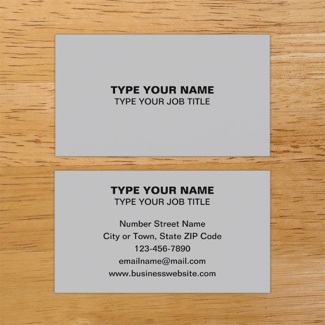 Sencillos textos planos Diseñar tarjeta de llamada (Plain texts design gray calling card.)